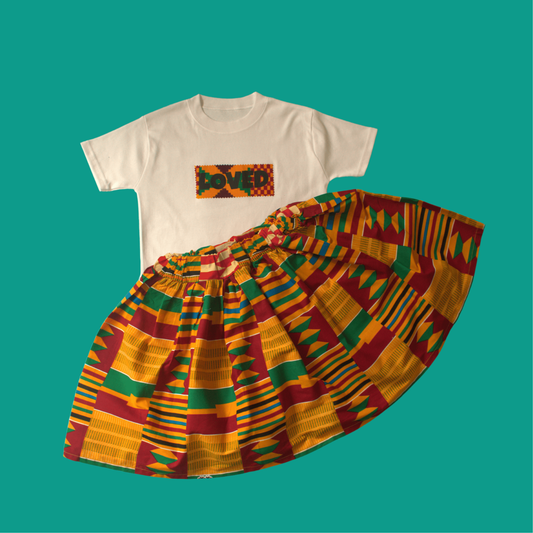 Kente ‘Loved’ Skirt Set