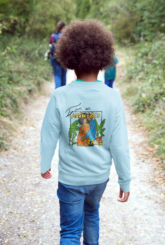 An answered Prayer Back print Sweatshirt